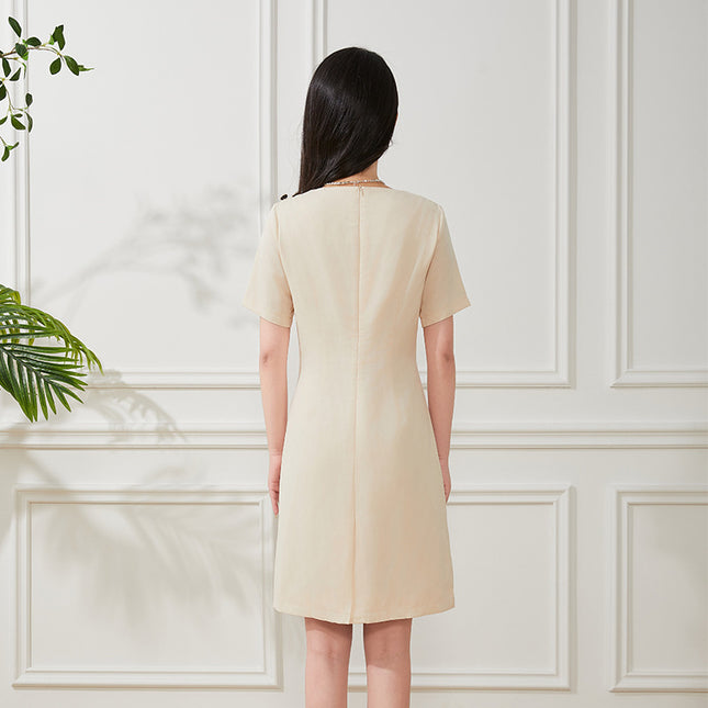 DZ24-64/high-end sense exquisite white dress summer new 2024 women's elegant high-end slim-fit skirt
