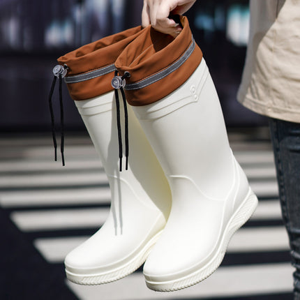 One Piece Free Shipping Cross-Border Water Shoes Waterproof Non-Slip Rain Boots for Women Mid-Calf Wear-Resistant Outdoor Fashion Overshoes Rain Boots for Women