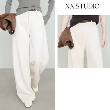 Casual Extended Version Tencel Wool Suit Pants for Women 2025 Autumn New Slimming Look Draped Work Clothing Navy Blue Straight Pants