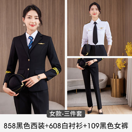 Technical school flight less aviation uniforms professional suit autumn and winter captain overalls stewardess suits property security uniforms
