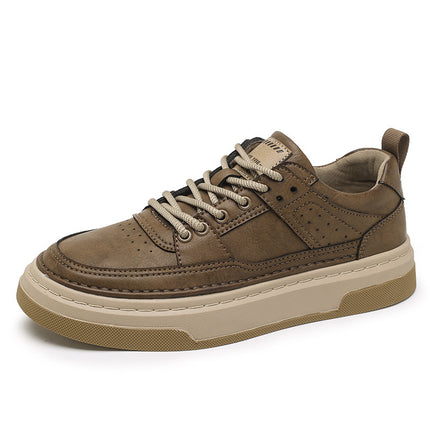 Men's Shoes Autumn 2025 New Style British Casual Leather Shoes Winter Sneakers Thick-Soled Fleece-Lined Sports Work Trendy Shoes Cotton Shoes