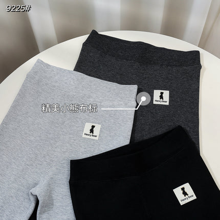 Autumn and Winter New Style Fleece-Lined Thick Leggings for Women, Bear Label, Tight-Fitting, Warm, Slimming Lamb Fleece Skinny Pants
