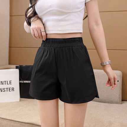 Cotton Shorts Women's Summer New Arrival High Waist All-Match Loose Open Waist Shorts Split A- line Loose Wide Leg Outer Wear Shorts