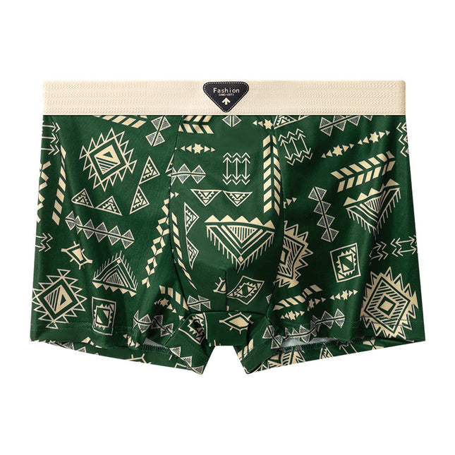 Men's Boxer Briefs American Retro Fashion Trendy Skin-Friendly Breathable Youth Mid-Rise Shorts Wholesale