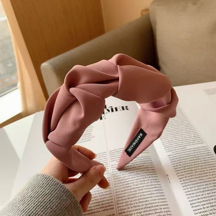 South Korea Dongdaemun Women's Folded Hair Band Fabric High Cranial Top French Folded Hair Cave Wash Face Hair Band Hair Accessories