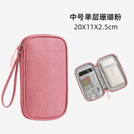 Large Data Cable Bag Storage Waterproof Multifunctional Headphone Power Cable Storage Bag Portable Three-Layer Storage Bag