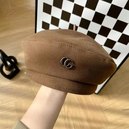 Spring and Autumn New Starry Sky online celebrity beret women's fashion all-match black painter hat Net red face small beret hat