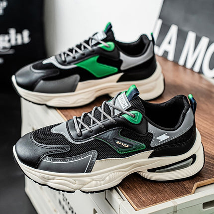 Summer Men's Shoes New Breathable Mesh Men's Sports Shoes Men's Trendy Versatile Thick-Soled Casual Dad Shoes