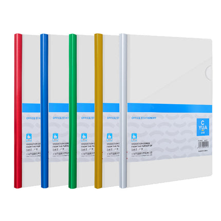 PP sheet Rod clip transparent film plastic report resume storage clip 12C/14C/16C stationery factory wholesale