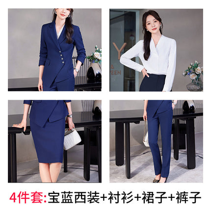Professional Suit suit Women's Senior Sense 2024 Spring and Autumn New Hotel Front Desk Beauty Salon Overalls Suit Jacket
