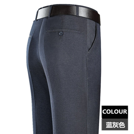 2025 New Summer Thin Mulberry Silk Middle-Aged Business Casual Straight Loose Wrinkle-Free Men's Pants