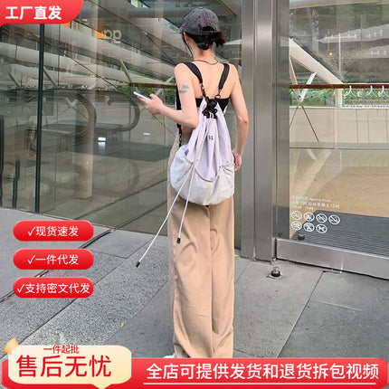 City Stroll Wide-Leg White Denim Cropped Pants Extended Length Dropshipping