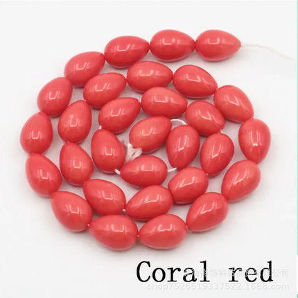 Europe and the United States in stock wholesale 9x 13mm water drop glass beads paint beads do not peel loose beads DIY jewelry accessories