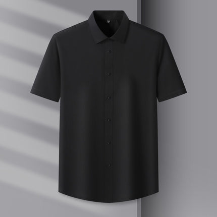 Counter Men's and Women's Summer Natural Modal Short-Sleeved White Shirt, No-Iron, Anti-Wrinkle, High-End Cool Cloud Shirt