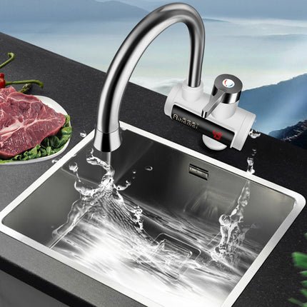 Cross-Border Household Quick-Heating Faucet Instant Electric Hot Water Faucet Hot and Cold Dual-Use Square Screen Kitchen and Bathroom Instant Water Heater Foreign Trade
