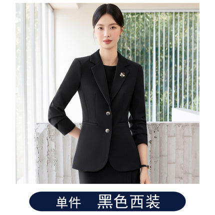 Ol Commuter Suit Dress for Women in Autum, High-End Waist Slimming Look, Light and Mature Workplace Large Size No-Iron Business Formal Wear
