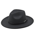 [flat brim jazz belt] black / Adjustable