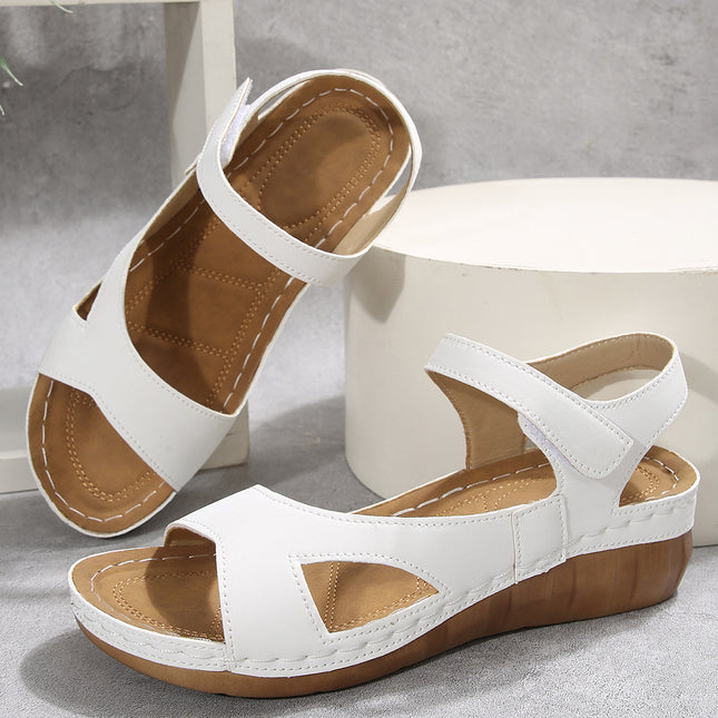 Foreign Trade 2025 Sandals New Style Thick-Soled Fashion Independent Station Sandals Large Size Women's Shoes Magic Strap Lightweight Women's Shoes