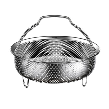 304 Stainless Steel Steamer Dense Hole Draining Basket Vegetable Washing Basket Steaming Lattice Electric Rice Cooker Rice Soup Separation Water Resistant Steaming Rack Steaming Drawer