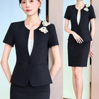 Black suit + skirt + pants / S