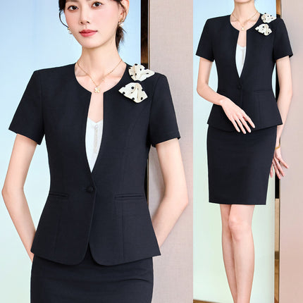 Stewardess Professional suit Women's Summer Suit Dress Dress Female Teacher Sales Department Hotel Front Desk Work Clothes Uniform