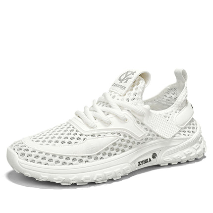 2025 Summer Lightweight Slip-On Large-Eye Cut Out Mesh Flats One-Leg Outdoor Douyin Casual Sandals and Sneakers for Men
