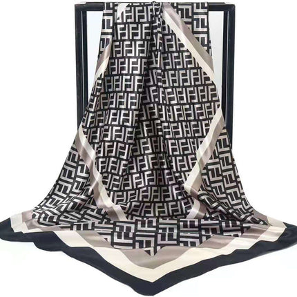 Mother's Day Gift Factory Direct Smooth Satin 90 Large Square Scarf Headscarf European and American Style Oil Painting Silk Scarf Women's Shawl Wai