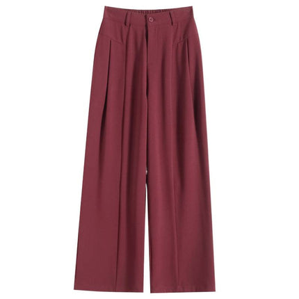 2026 Autumn/Winter High-End Draped Suit Wide-Leg Pants for Women, High-Waisted Slimming Narrow Casual Straight-Leg Pants
