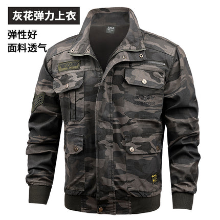 Work Clothes Jacket Men's Spring and Autumn Thickened Anti-scalding Wear-resistant Electric Welding Overalls Auto Repair Site Labor Protection Clothing Overalls