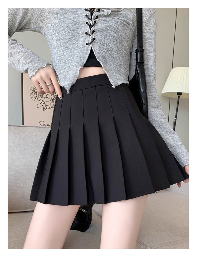 Pleated Skirt Women's Spring and Autum Outer Wear 2025 New High-Waist Slim Jk Short Skirt Student Petite A-Line Skirt
