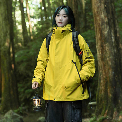 2025 New Style Jacket for Men and Women, Three-In-One Mountaineering Jacket, Windproof, Waterproof, Warm Work Clothes, Group Purchase Printing