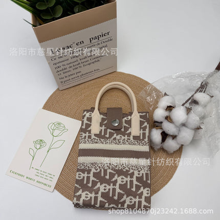 Girl's Heart-Shaped Knitted Crossbody Bag