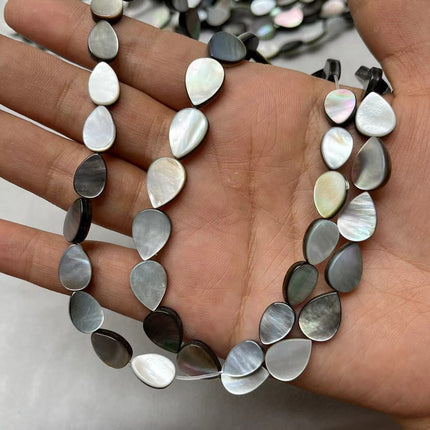 Seawater Shell Black Shell 10*14/9*13MM Drop-shaped Straight Hole Shell DIY Necklace Bracelet Jewelry Accessories
