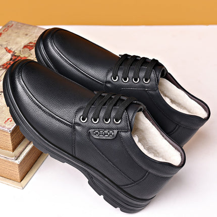 Wholesale [First Layer Cowhide] Cotton Shoes Men's Winter Plus Velvet Wool Dad Boots Casual High-Top Shoes Anti-Ski Boots