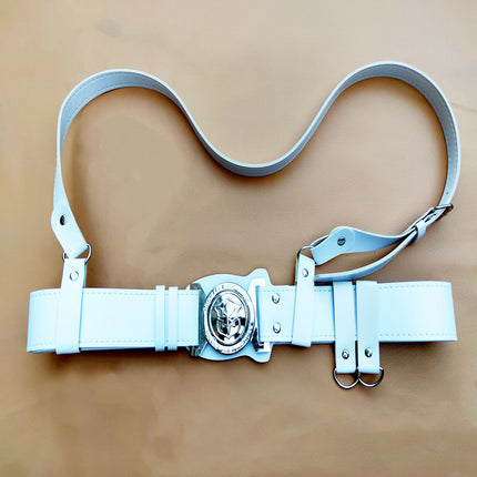 Security Guard Belt, Armed Cross-Body Duty Belt, Security Workwear Accessories, Leather Belt, Wide Belt for Men