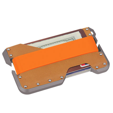 Dango Metal Card Holder Rfid Anti-Theft Genuine Leather Wallet Edc Multi-Functional Stainless Steel Card Holder Aluminum Alloy Card Holder