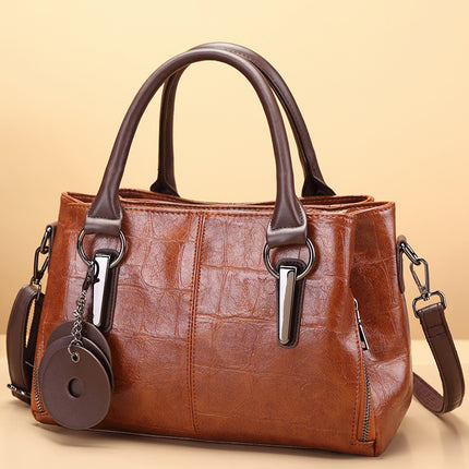 Hong Kong 2025 New Retro Contrast Color Personalized Hand-Held Crossbody Three-Layer Large Capacity Pillow Bag Women's Bag