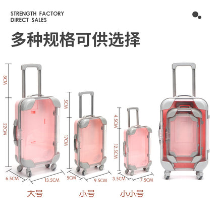 Cross-Border Artificial Mini False Eyelashes Storage Trolley Case Solid Color Small Makeup Suitcase Play House Toy