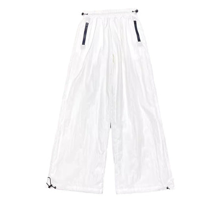 White Casual Cargo Pants for Women, Summer Thin Outdoor Jogger Sweatpants, Straight-Leg Pants, Same Style as Seen on "Sisters Who Make Waves" Season 5