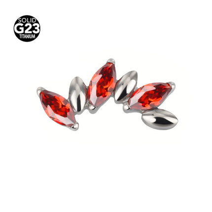 F-136 titanium alloy multicolor stitching zircon horse eye five zirconium earnail lip nail ear bone nail piercing jewelry wholesale