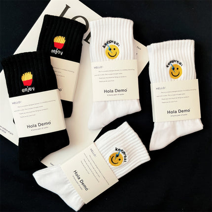 Socks Men's Cotton Socks Autumn and Winter Explosions Men's Long Socks New Embroidered Men's Socks Odor-proof Boneless Socks