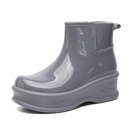 Cross-Border Wholesale Japanese-Style New Fashion Rain Boots for Women, Non-Slip Waterproof Shoes, Girls' Camping Rubber Shoes, Shiny Rain Boots