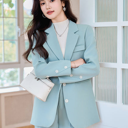 Fashion Commuter suit Women's 2024 Autumn Korean Style Temperament Commuter Goddess Fan Two-piece Simple Suit Pants Jacket
