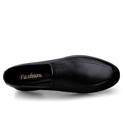 2024 First-Layer Cowhide Men's Casual Leather Shoes, Middle-Aged Style, Soft Sole, Breathable and Comfortable Dad Shoes, Trendy Office Leather Shoes
