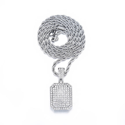 Amazon's Best-Selling Street Hip-Hop Full Diamond Square Pendant Ins Normcore Cold Style Pendant Dropshipping
