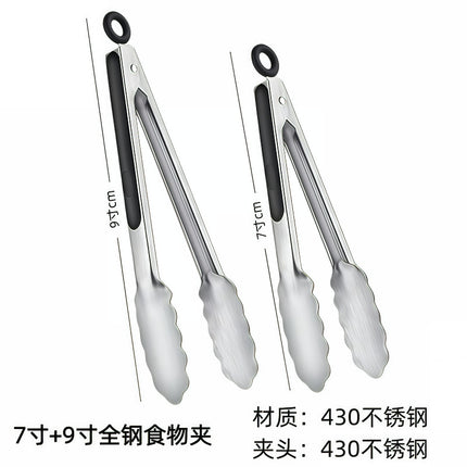 Cross-Border Silicone Clips, High Temperature Resistant Kitchen Anti-Scalding Barbecue Barbecue Clips, Food Clips, Household Stainless Steel Steak Clips