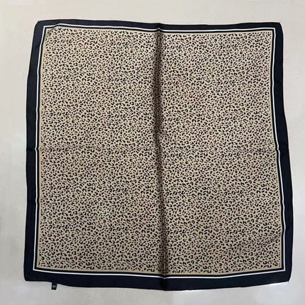 Korean Cashew Silk Scarf Women's Square Scarf Leopard Print Silk Scarf Imitation Silk Scarf Elegant Fashion Four Seasons Cross-Border Printed Scarf
