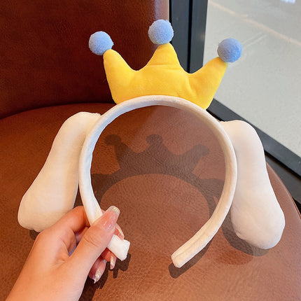 Children's Cartoon Yugui Dog Headband Pressure Hair Non-slip Face Wash Hoop Cute Girls' Hair Hoop Internet Celebrant Hair Card Crown Headwear