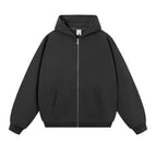 Zipper hoodie - charcoal gray / S