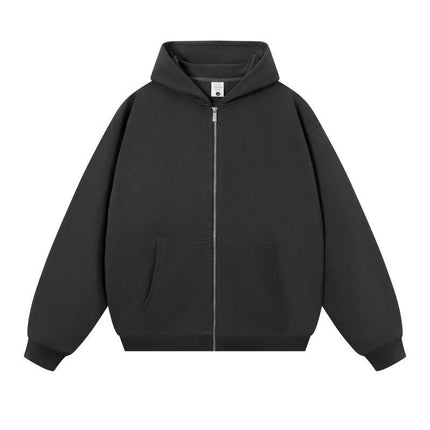 Trendy Brand Heavyweight 400g Terry Crewneck Sweatshirt Couple Pullover Autumn and Winter Thickened Coat Solid Color Loose Unisex Top